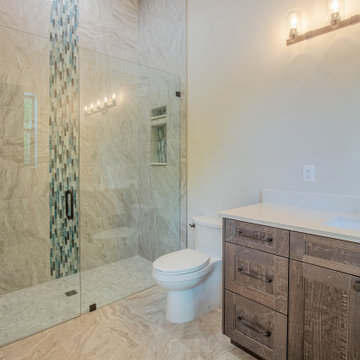 Modern Coastal Bathroom with Glass Shower