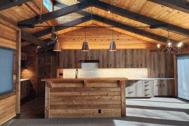 Mid-century modern kitchen photo in Denver