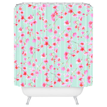 Deny Designs Jacqueline Maldonado Cherry Blossom Mint Shower Curtain