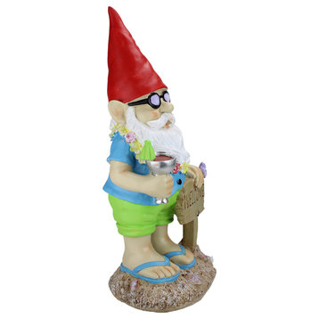 16" Summer Time "Welcome" Gnome Outdoor Garden Statue