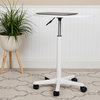 White Sit to Stand Mobile Desk