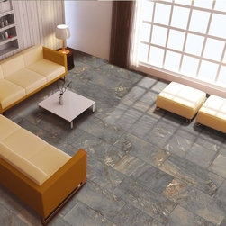 Florim USA Jewel Grigio Modern Slate Look Porcelain Tile Flooring - Wall And Floor Tile