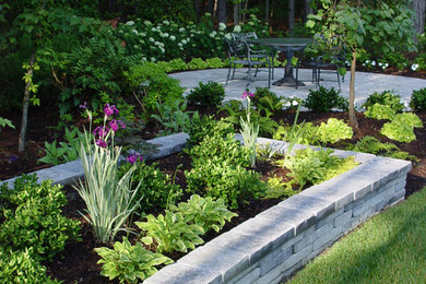 Inspiration for a mid-sized traditional shade backyard stone formal garden in Richmond.