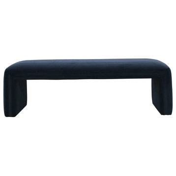 Soft Sapphire Navy Bench, Channeled
