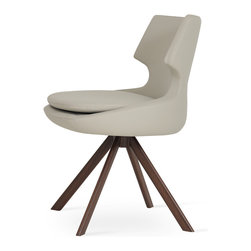 PATARA SWORD WALNUT-LIGHT GREY FABRIC - Dining Chairs