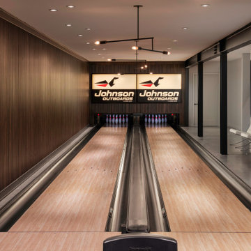 Modern Northwoods Residence Bowling Alley