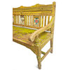 Consigned Chartreuse Vintage Colonial Bench