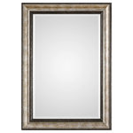 Uttermost - Uttermost Shefford Antiqued Silver Mirror - Sharply Sloped Design With A Nicely Curved Outer Edge, Finished In A Two Tone Antiqued Metallic Silver And Rustic Dark Bronze. Mirror Is Beveled. May Be Hung Horizontal Or Vertical.