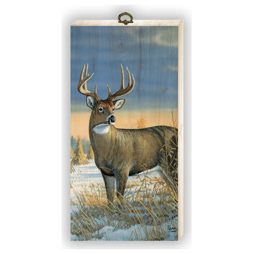 "Whitetail Deer in Winter" Cutting Board, 6"x12"