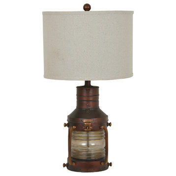 Crestview Copper Lantern Table Lamp in Antique Copper Finish CVABS964