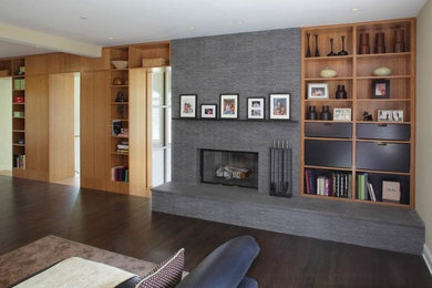 Example of a minimalist basement design in Toronto