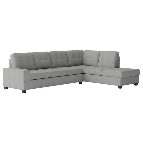 Hedera 2-Piece Set Sectional Sofa, Gray Color
