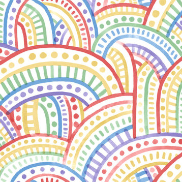 Retro Rainbow Multi Peel & Stick Wallpaper Sample