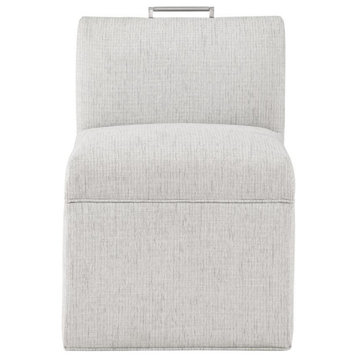 Delray Modern Upholstered Castered Chair in Sea Oat