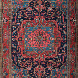 Antique Persian Heris rug 4'10 X 6'3 - Area Rugs