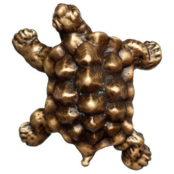 Turtle Knob - Antique Brass