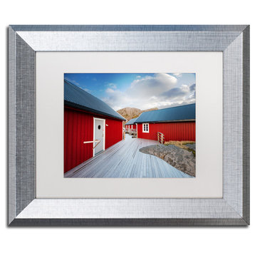 Philippe Sainte-Laudy 'Rorbus Village' Art, Silver Frame, 11"x14", White Matte