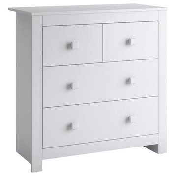 Atlin Designs 4-Drawer Contemporary Engineered Wood Combo Chest in Snow White