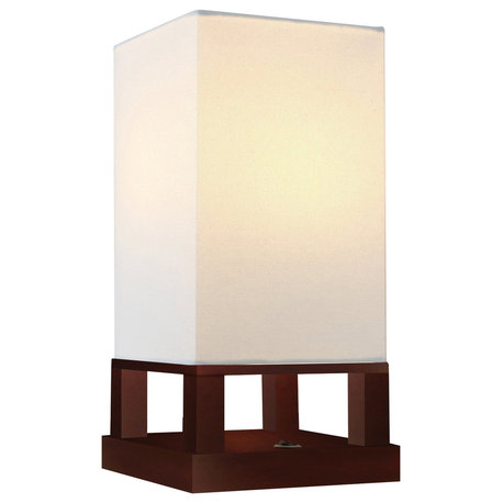 Brightech Maxwell Table, Nightstand, Desk & Table Lamp, Havanah Brown