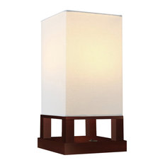 Brightech Maxwell Table, Nightstand, Desk & Table Lamp, Havanah Brown