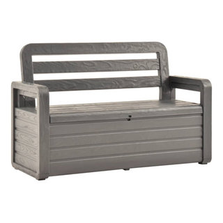 vidaXL Garden Storage Bench 47.2 Poly Rattan Outdoor Organizer