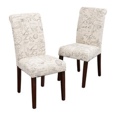 GDF Studio Script Printed Linen Dining Chairs, Set of 2