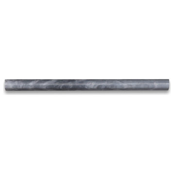 Bardiglio Gray Dark Grey Marble 3/4x12 Pencil Liner Molding Polished, 1 piece
