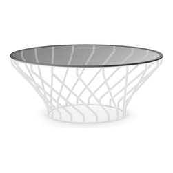 Velletri White 92cm Solid Wood Indoor Coffee Table by Glid Studio for Huset - Coffee Tables