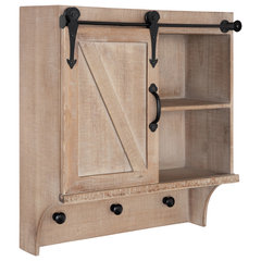 30 X 28 Barnhardt Decorative Wooden Wall Cabinet With 2 Sliding