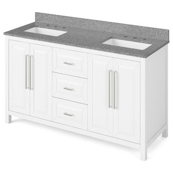 Cade Contemporary White 60" Double Bowl Vanity