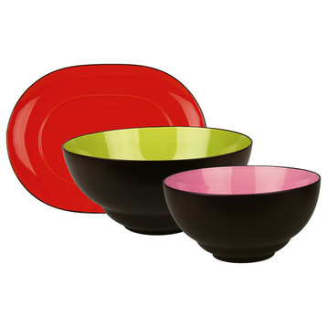 Duo 3pc Hostess Set Duo (Oval Platter, Small Serving Bowl, Large Serving Bowl)