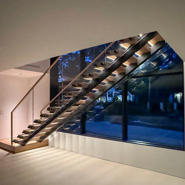 Project #126 | Contemporary Staircases with Integrated LEDs & Glass Railing