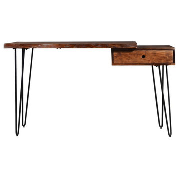 Nature's Edge Solid Acacia Desk with Drawer, Chestnut