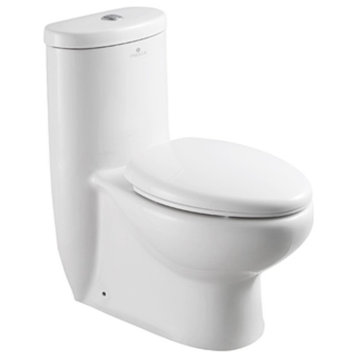 Fresca FTL2309 Delphinus 1.1 / 1.6 GPF One-Piece Elongated Toilet - White