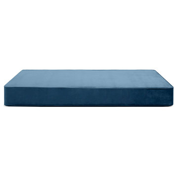Reversible Daybed Twin Mattress Cover, Satin Teal Velvet, 8"