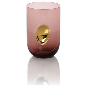 Ambrosi Plum Tumbler with Gold Accent, Set of 4