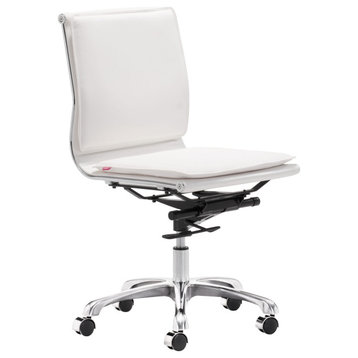 Lider Plus Armless Office Chair, White