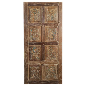Consigned Vintage Carved Paneled Doors, Sliding Barn Door, Pantry Door