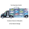 Car Carrier Semi-Truck Toy 2-Sided Trailer Holds 24 Vehicles