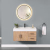 Corchia Bathroom Vanity, Light Brown/White Composite Stone Top, Light Brown, 36", No Mirror
