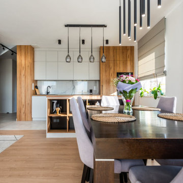 Long Island Trendy, Modern Pent house Kitchen and Living Space Renovation