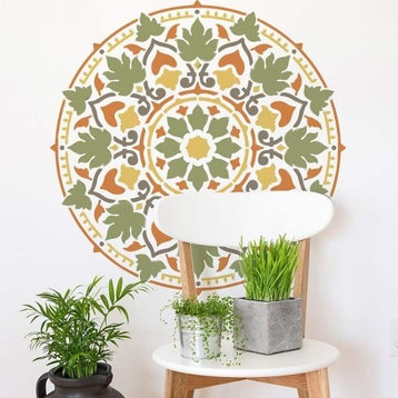 Mandala Stencil Cottage Garden, Stencils For Easy DIY Home Decor, 24"