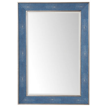 Element 28" Mirror, Silver w/ Delft Blue