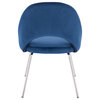Marcel Velvet Gold Dining chair, Blue