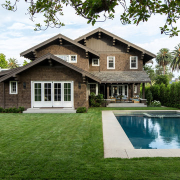 Rear Facade of a historic Craftsman residence in Santa Monica, CA
