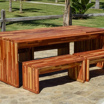 Maynard Modern Redwood Patio Table