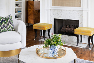 Example of a transitional living room design in Nashville