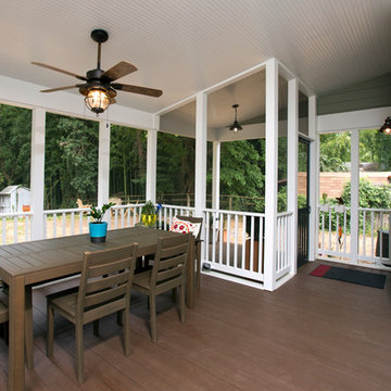 Screened porch addition