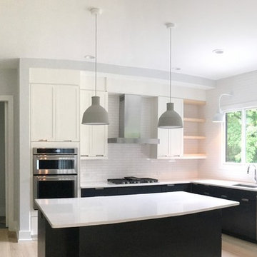 Modern Scandinavian Farmhouse | Black and White Kitchen