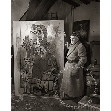Richard Ham "Picasso in Paris Studio-Picasso Standing With Painting" Photograph